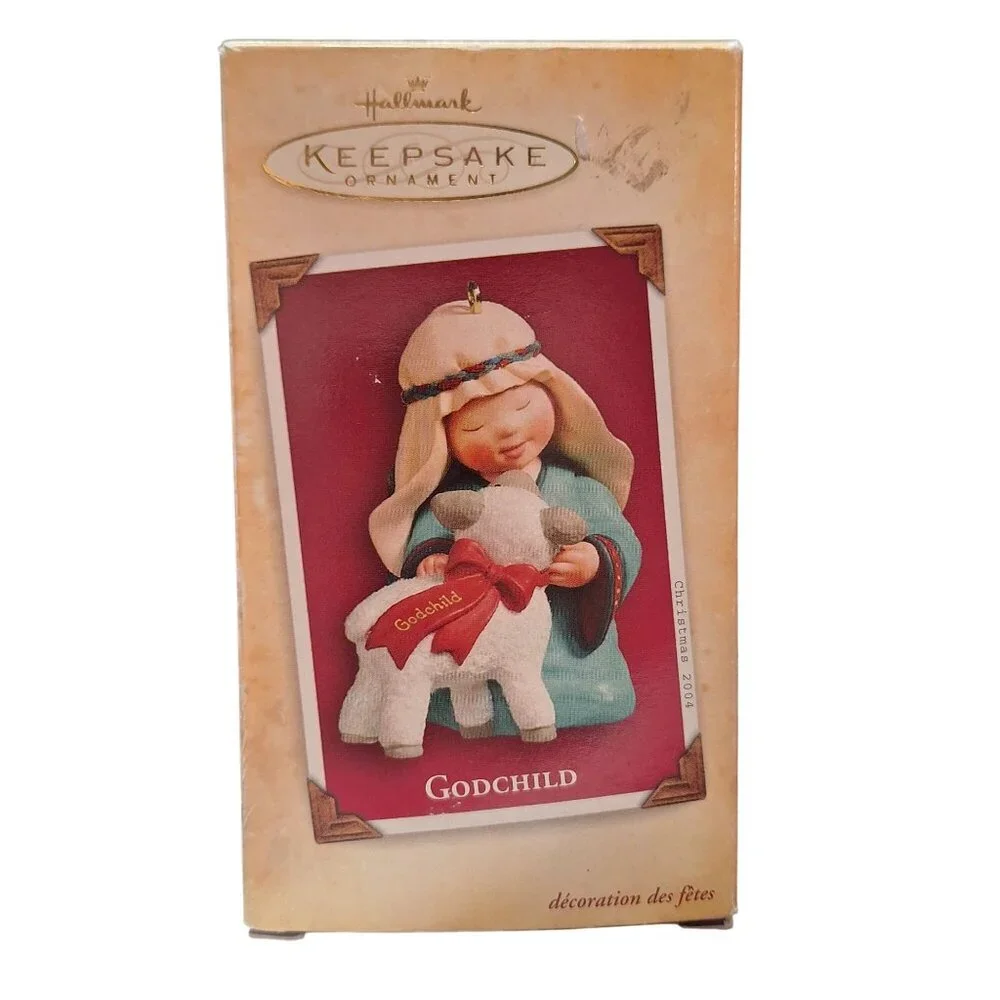 Hallmark Keepsake Ornament Godchild With Lamb 2004 Handcrafted Christmas Decorat